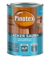 Лак термостойкий для бани и сауны Pinotex Lacker Sauna 20 полуматовый 1л, Россия, код 0410302104, штрихкод 460702656498, артикул 5254107