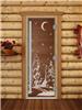 Дверь для сауны DoorWood (Дорвуд) 80x190 Престиж (с рисунком) Зима левая (бронза)