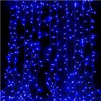 Гирлянда-дождь (плей-лайт) светодиодная Neon-night 2х1,5м, фиксинг, белый провод, диоды синие