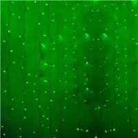 Гирлянда-дождь (плей-лайт) светодиодная Neon-night 2х1,5м, фиксинг, белый провод, диоды зеленые