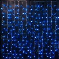 Гирлянда-дождь (плей-лайт) светодиодная Rich Led 2*1.5 м, 300 LED. Прозрачный провод. синий