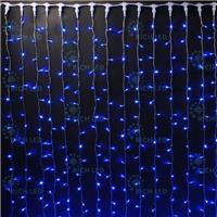 Гирлянда-дождь (плей-лайт) светодиодная Rich Led 2*3 м, 600 LED. Прозрачный провод. синий