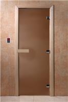 Дверь для сауны DoorWood (Дорвуд) 70x190 Основная серия Бронза матовая, 6мм, 2 петли (коробка хвоя)