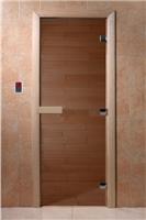 Дверь для сауны DoorWood (Дорвуд) 80x200 Основная серия Теплый день (бронза, осина) левая