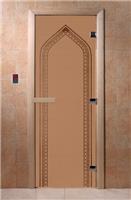 Дверь для сауны DoorWood (Дорвуд) 80x180 Основная серия Арка (бронза матовое) правая