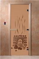 Дверь для сауны DoorWood (Дорвуд) 60x200 Основная серия Банька (бронза матовое) левая