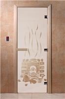 Дверь для сауны DoorWood (Дорвуд) 80x180 Основная серия Банька (сатин) левая
