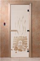 Дверь для сауны DoorWood (Дорвуд) 80x180 Основная серия Банька (сатин) правая