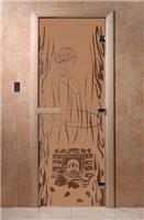 Дверь для сауны DoorWood (Дорвуд) 80x180 Основная серия Волшебный пар (бронза матовое) правая