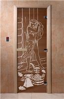 Дверь для сауны DoorWood (Дорвуд) 80x180 Основная серия Дженифер 2 (бронза) правая