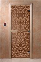 Дверь для сауны DoorWood (Дорвуд) 80x180 Основная серия Флоренция (бронза матовое) левая