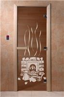 Дверь для сауны DoorWood (Дорвуд) 80x180 Основная серия Банька (бронза) правая