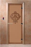Дверь для сауны DoorWood (Дорвуд) 80x180 Основная серия Версаче (бронза матовое) 180х80, шт правая