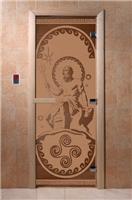 Дверь для сауны DoorWood (Дорвуд) 80x180 Основная серия Посейдон (бронза матовое) правая