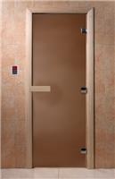 Дверь для сауны DoorWood (Дорвуд) 60x200 Основная серия Бронза матовое правая