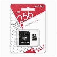 Карта флэш-памяти MicroSD 256 Гб Smart Buy +SD адаптер (class 10) UHC-1 125646