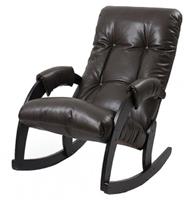 Кресло-качалка Мебельторг Сара №67 (каркас венге, экокожа темно-коричневая)