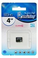 Карта флэш-памяти MicroSD 4 Гб Smart Buy без SD адаптера (class 10) 20542