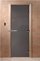 Дверь для сауны DoorWood (Дорвуд) 70x190 Основная серия Графит, 6мм, 2 петли, хвоя
