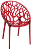 Стул (кресло) Siesta Contract Crystal, прозрачное, цвет красный