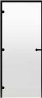 Дверь для турецкой бани Harvia (Харвия) 70x190 ALU прозрачная (короб черный)
