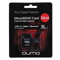 Карта флэш-памяти MicroSD 16 Гб Qumo +SD адаптер (class 10) UHS-1 3.0 45686