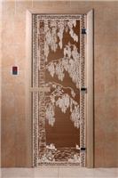 Дверь для сауны DoorWood (Дорвуд) 70x190 Основная серия Березка (графит матовое) левая