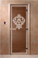 Дверь для сауны DoorWood (Дорвуд) 70x190 Основная серия Версаче (графит) правая