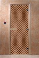 Дверь для сауны DoorWood (Дорвуд) 70x190 Основная серия Мираж (графит матовое) правая