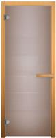 Дверь для сауны Везувий плюс 190x70 Сатин Матовая 6мм, 2 петли 716CR (осина) универс.