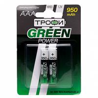 Аккумулятор AAA Трофи HR03 (2-BL) Ni-MH 950 mAh (20/240) (green) 211746