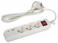 ЭРА Удлинитель с USB и выключателем (3с/з, 1,5м, ПВС3х0,75) белый UB-3es-1,5m-USB, КИТАЙ, код 05701090017, штрихкод 505539860220, артикул Б0052897