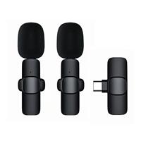 Микрофон K9 двойной с прищепкой для телефона, Type-C (black) 209933
