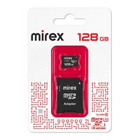 Карта памяти Mirex microsdx 128gb сlass 10 uhs-i/u3+адаптер (13613-ad3uh128)