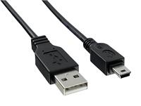 Кабель USB - mini USB Glossar 100см 1,5A (black) 126572