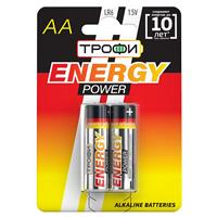 Батарейка AA Трофи LR6 ENERGY POWER Alkaline (2-BL) (40/320) 211754