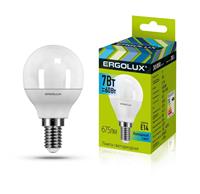 Лампочки Led E14 Ergolux led-g45-7w-e14-4k