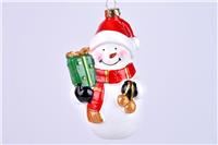 Елочное украшение Снеговик с подарком 10121-1071 13см 267711