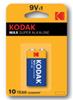 Батарейки Kodak 6LR61-1BL MAX SUPER Alkaline [K9V-1] (10/200/6000), КИТАЙ, код 0730406043, штрихкод 088793095285, артикул Б0005130