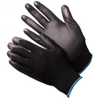 Перчатки нейлоновые, полиуретановое покрытие р.8 черные (240/12)