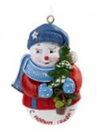 Новогоднее подвесное украшение Снеговик с ёлкой из полирезины 4.5х1.7х7.5см арт.77790, КИТАЙ, код 75002091555, штрихкод 464003020229, артикул 77790