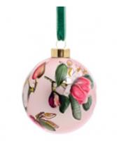 Новогоднее подвесное украшение Шар Ботаника в розовомиз стекла / 8x8x8см арт.89833, КИТАЙ, код 75002092264, штрихкод 466011515222, артикул 89833