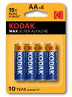Батарейки Kodak LR6-4BL MAX SUPER Alkaline [KAA-4] (80/400/17600), КИТАЙ, код 0730406048, штрихкод 088793095286, артикул Б0005120