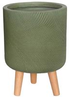 Кашпо (вазон) Idealist Флоу с подставкой, зеленое (Д36, В63 см)