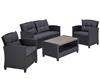 Комплект мебели с диваном Афина AFM-804G Dark Grey, иск.ротанг