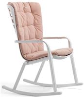 Кресло-качалка Nardi Folio с подушкой, белый/розовый