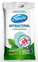 Влажные салфетки SMILE W Antibacterial 15 шт с подорожником, РОССИЯ, код 5010117003, штрихкод 462000573183, артикул