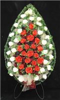 Венок траурный с атласными розами 120х80 см