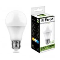 Лампа 10W Led Feron E27 4000K A60, Китай, код 05108100019, штрихкод 462708919848, артикул 25458