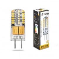 Лампа 3W Led Feron G4 12V 2700K силикон 11x38мм, Китай, код 05203080039, штрихкод 462709738445, артикул 25531